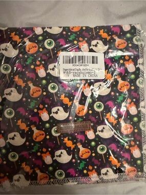 Black Halloween Ghost Print Dog Bandana